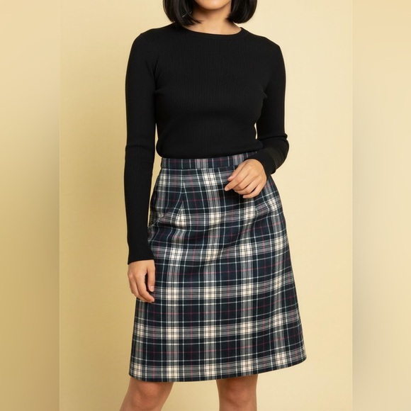 Vintage Pendleton 100% Virgin Wool Women’s Plaid Pencil Midi Length Skirt 10 - Picture 1 of 16